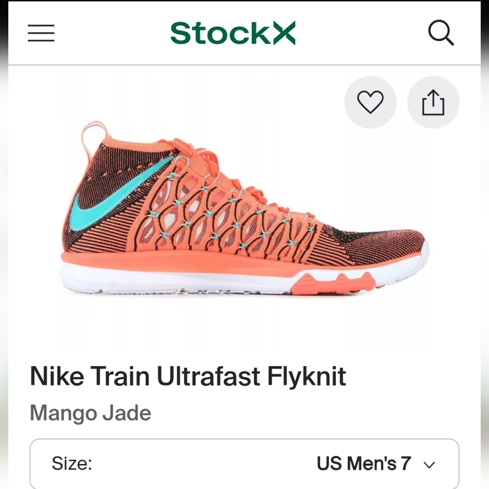Nike Train Ultrafast Flyknit, 7 Mango Jade